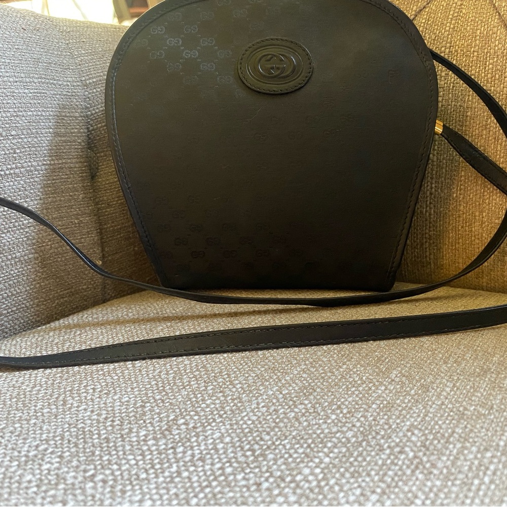 Authentic Vintage Gucci Black Monogram Crossbody/Shoulder Bag